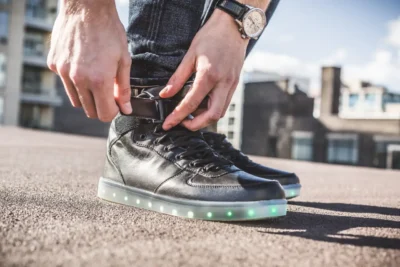 USB charging Luminous LED Leather Shoes – Bild 3